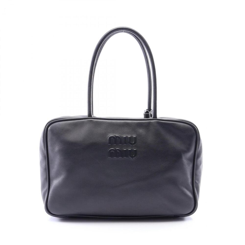 Miu Miu Miu Beau Handbag, Leather, Women's, Black, 5BB117